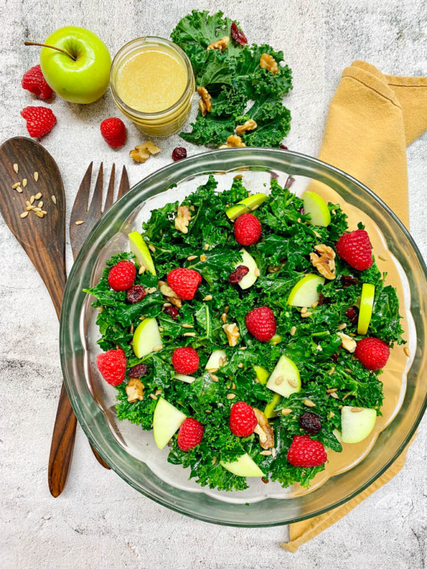 Kale Apple Salad Simple Healthy Dish fed by sab