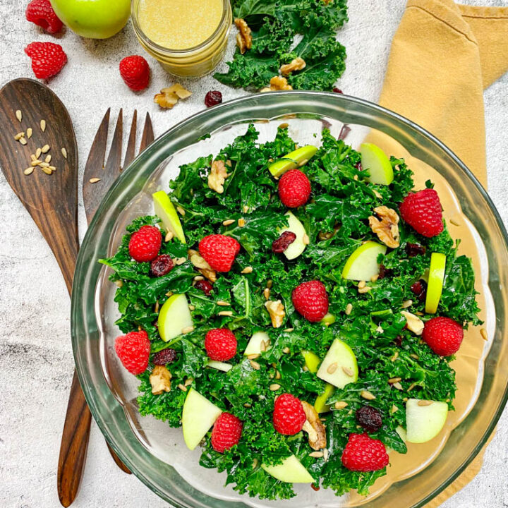 Kale Apple Salad Simple Healthy Dish fed by sab