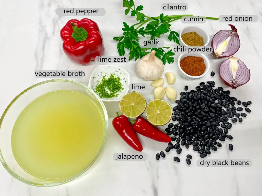 ingredients to make instant pot black bean soup