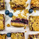 Blueberry Oat Crumble Bars sliced