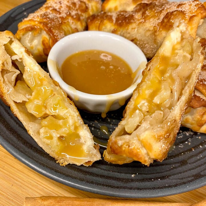 Caramel Apple Cheesecake Egg Rolls Easy Dessert fed by sab