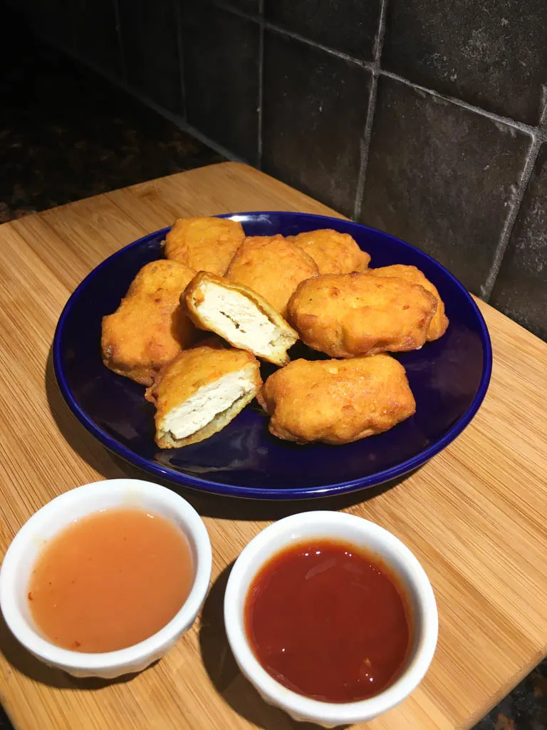 chicken nuggets plated