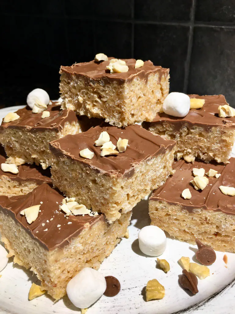 chocolate peanut butter rice krispie squares