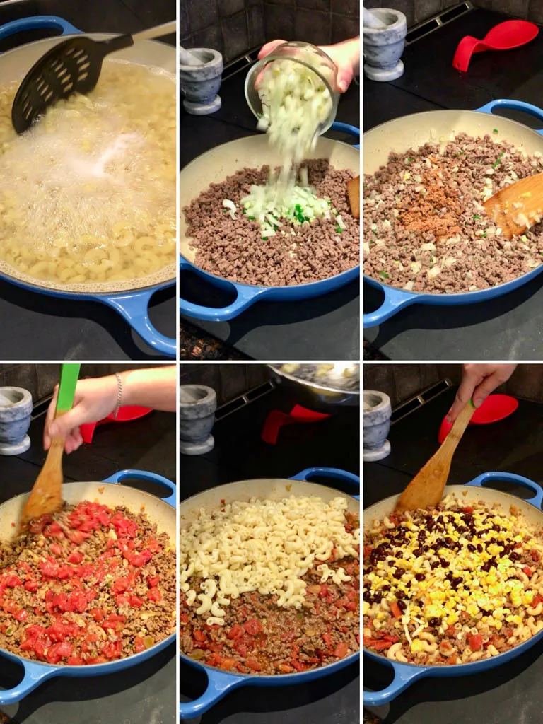 steps to make Doritos Crusted Taco Mac Casserole