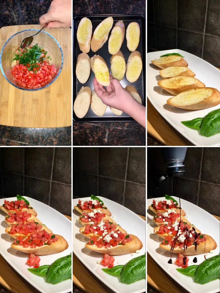 steps for making Feta Bruschetta