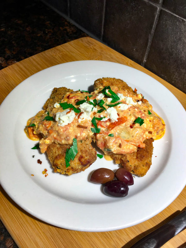 Feta Chicken Cutlets Quick Dinner fed by sab