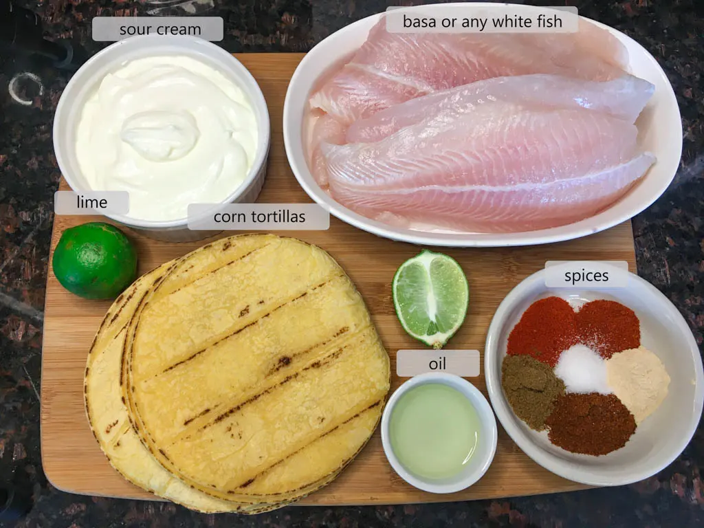 ingredients to make fish tacos