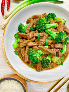 Instant Pot Beef With Broccoli Recipe in a white bowl