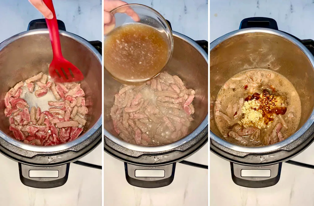 steps to make Instant Pot Beef with Broccoli