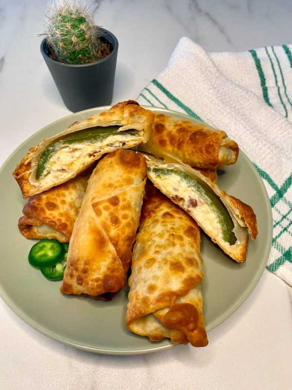 Jalapeno Popper Egg Rolls Easy Appetizer fed by sab