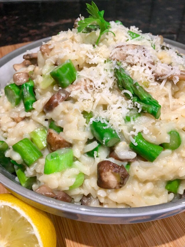 Mushroom Asparagus Risotto Extra Creamy fed by sab