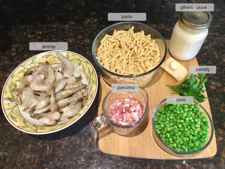 Creamy Pancetta and Peas Garlic Alfredo Pasta fed by sab