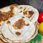 pita bread plated