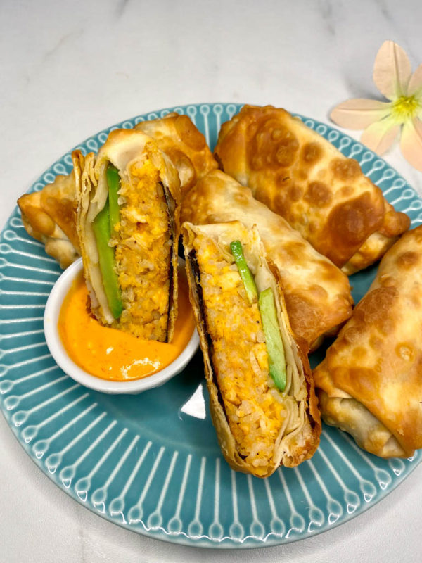 Spicy Salmon Egg Rolls Easy Sushi Swap fed by sab