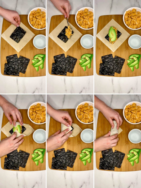 Spicy Salmon Egg Rolls Easy Sushi Swap fed by sab