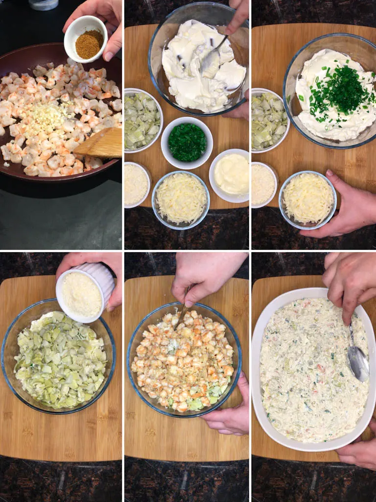 steps to make shrimp artichoke dip