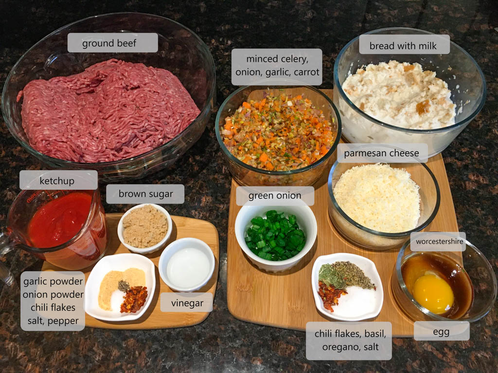 ingredients to make sticky glazed meatloaf
