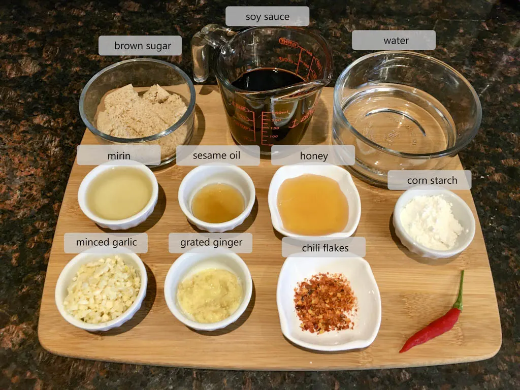 ingredients to make teriyaki sauce