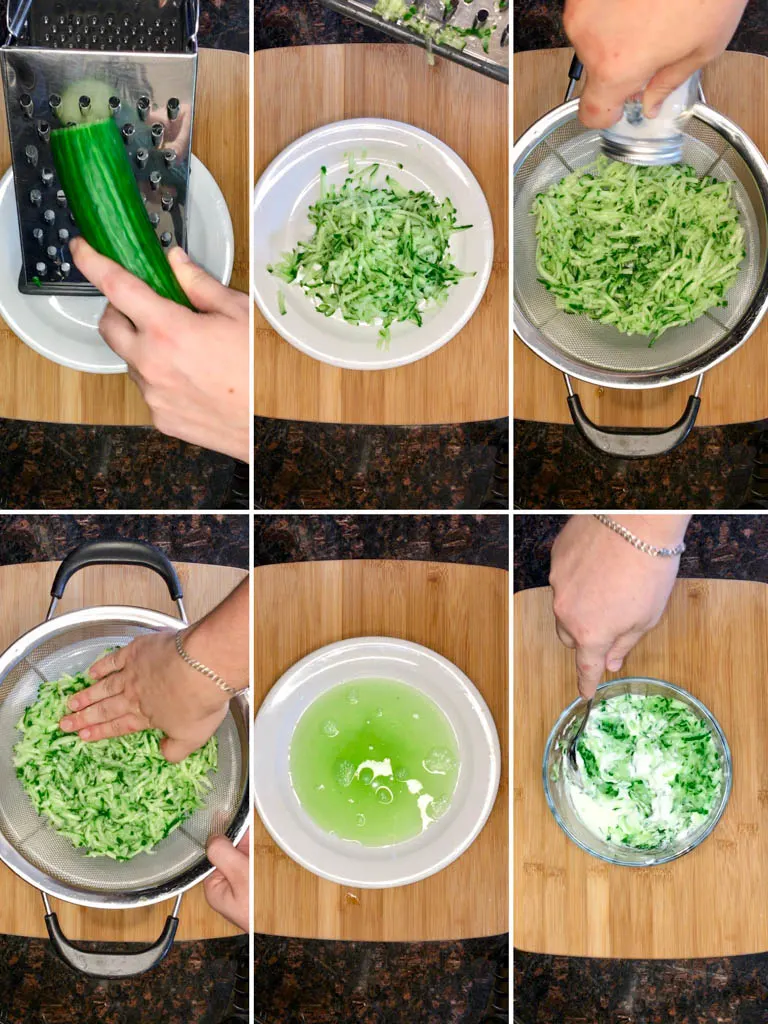 steps to make Tzatziki Sauce Greek