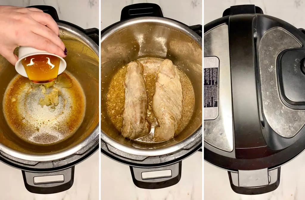 steps for making instant pot honey garlic pork tenderloin