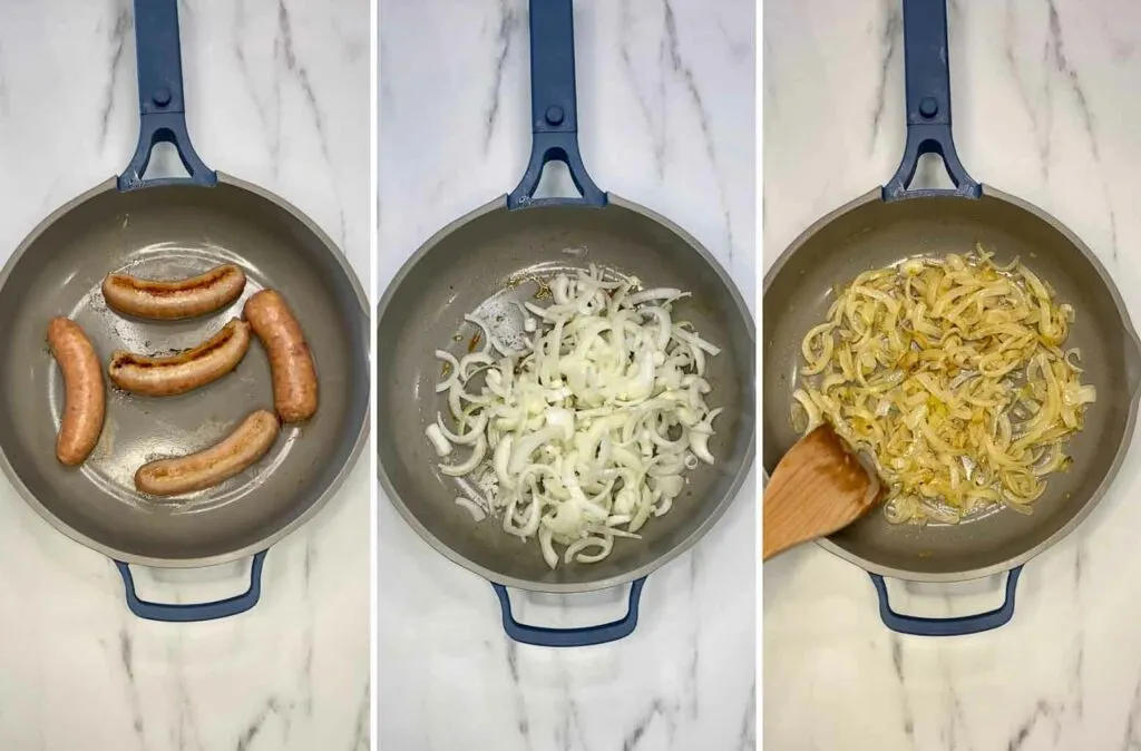 steps for making onion gravy for bangers and mash