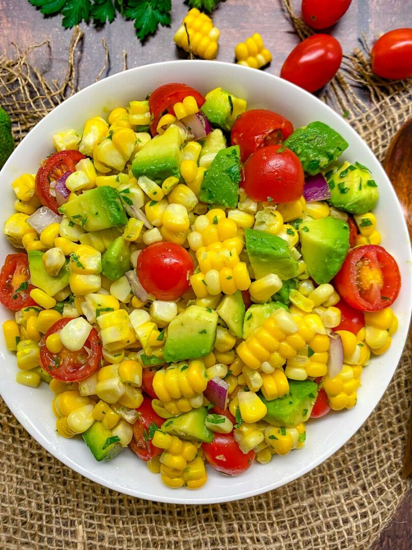 Avocado Corn Tomato Salad fed by sab