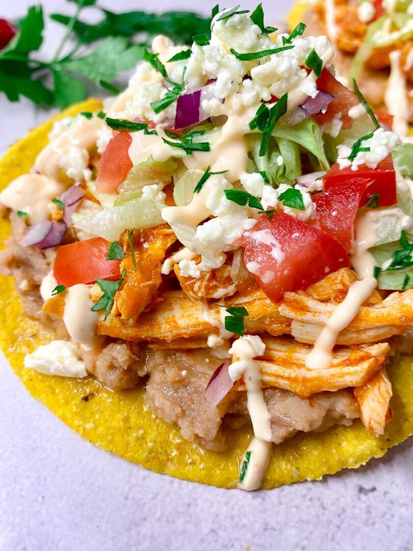 Chicken Tinga Tostadas fed by sab