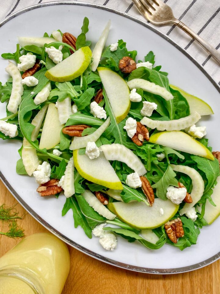 Pear Fennel Arugula Salad fed by sab
