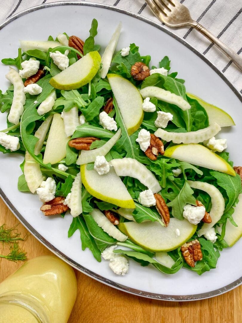 Pear Fennel Arugula Salad fed by sab