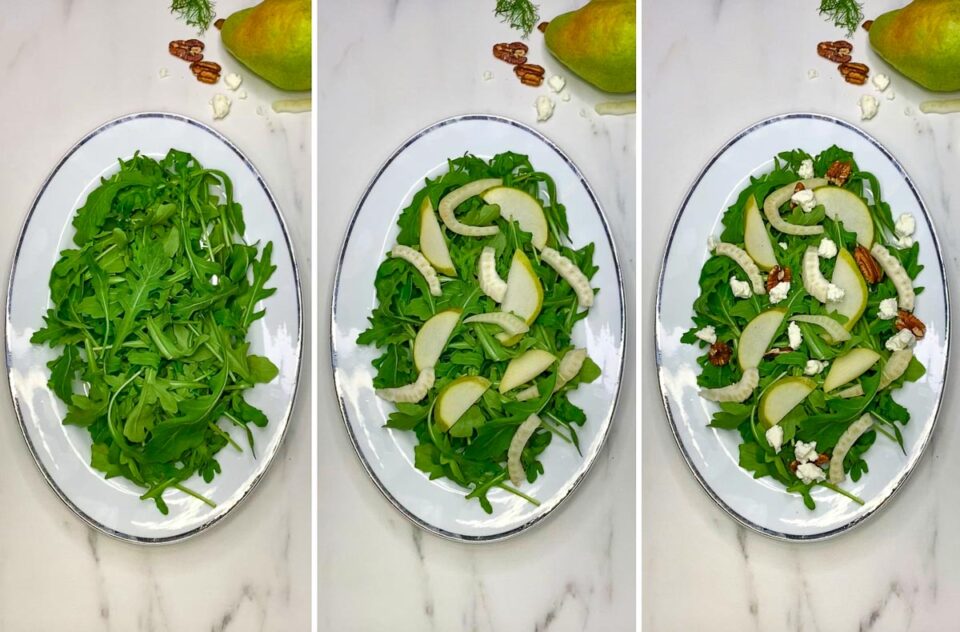 Pear Fennel Arugula Salad fed by sab