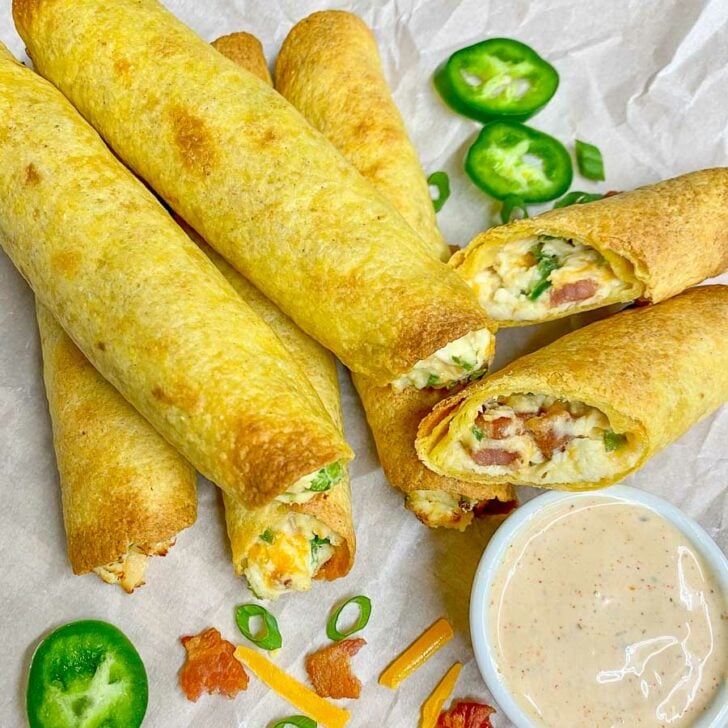 Jalapeno Popper Chicken Taquitos fed by sab
