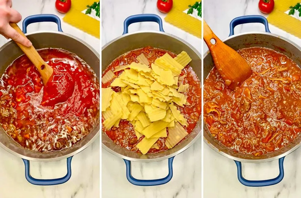 steps for making lasagna soup