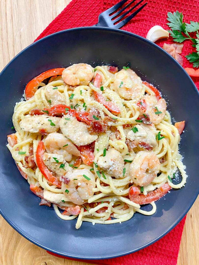 Chicken and Shrimp Carbonara (Olive Garden Copycat) fed by sab