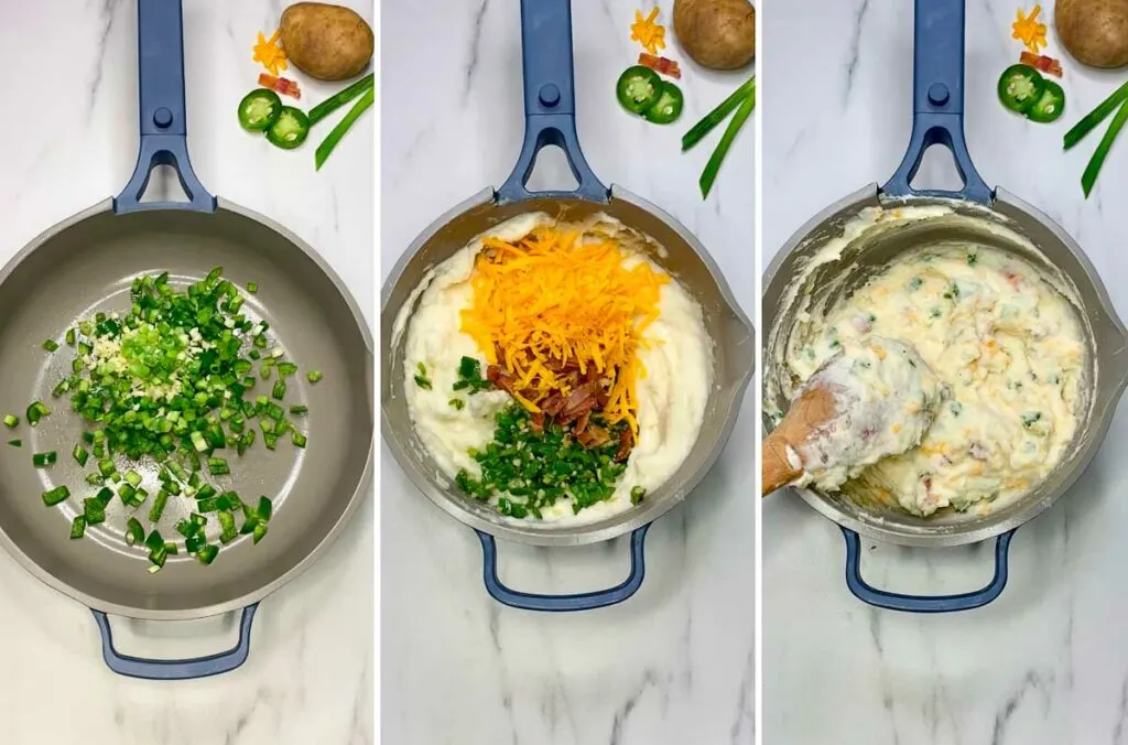 steps for making jalapeno popper mashed potatoes